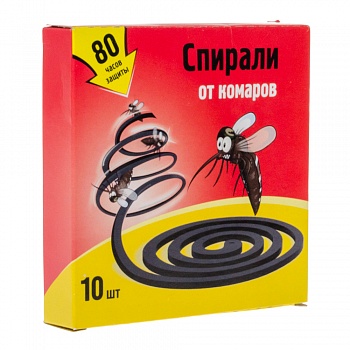 Спирали от комаров черные, 10 шт., NoName