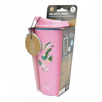 Термокружка "The Witty Series" Время йоги, 350 мл, розовая, кк3033