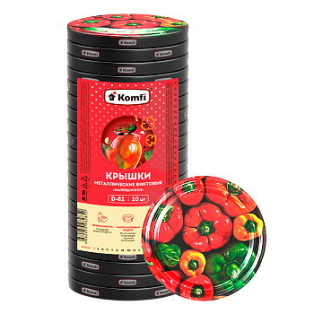 Крышки твист-офф d=82 мм, 20 шт/уп., mix дизайнов «Калейдоскоп», Komfi