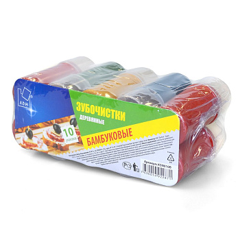 Бамбуковые зубочистки 80 шт в баночке 