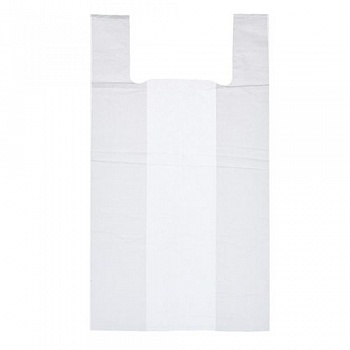 Пакеты-майка ПНД 28+13*58 см, 12 мкм, белые, 100 шт/уп.