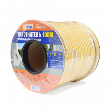 Уплотнитель резиновый D-профиль, 8*9 мм, 100м (50 пог.м) , белый, 4Walls