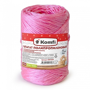 Шпагат полипропиленовый, 100 м, 1000 текс, красный, Komfi