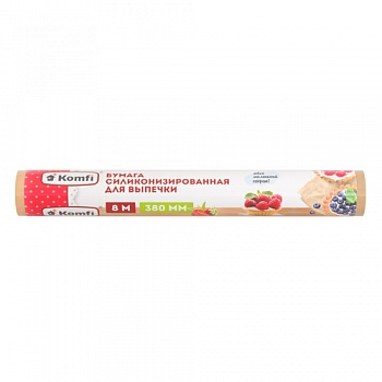 Бумага для выпекания силиконизированная, 380мм * 8м, бурая, в пленке, Komfi 