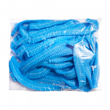 Шапочка-шарлотта, спанбонд, голубая, лайт, 100 шт/уп, А.Д.М.