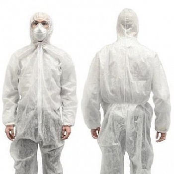 Комбинезон защитный нетканый, спанбонд, без инд. упаковки, универсальный размер, Fiberon
